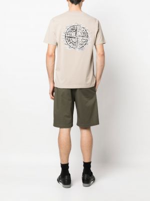 T-krekls ar apdruku Stone Island bēšs