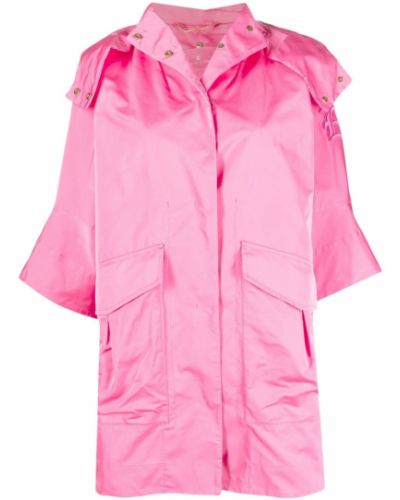 Klasyczny płaszcz przeciwdeszczowy z kapturem Ermanno Scervino, różowy