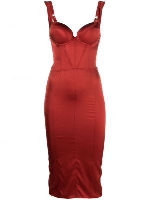 Копринена мини рокля Noire Swimwear червено