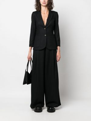 Spodnie wełniane relaxed fit Société Anonyme czarne