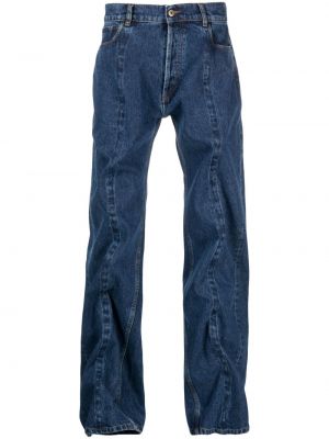 Proste jeansy bawełniane relaxed fit Y/project niebieskie
