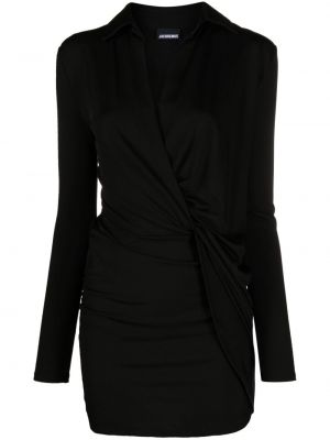 Φόρεμα από ζέρσεϋ Jacquemus μαύρο