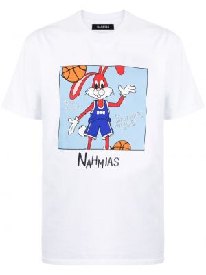 Bavlnené tričko Nahmias biela