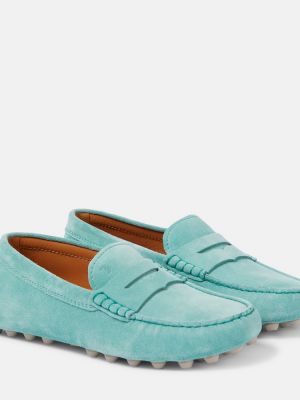 Pantofi loafer din piele de căprioară Tod's verde