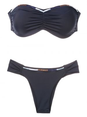 Bikini cu broderie Brigitte albastru