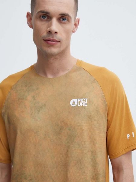 Pomarańczowa koszulka z nadrukiem sportowa Picture