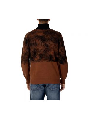 Jersey cuello alto de algodón con cuello alto de tela jersey Antony Morato marrón