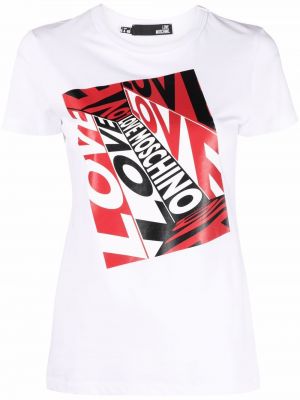T-krekls ar apdruku Love Moschino balts