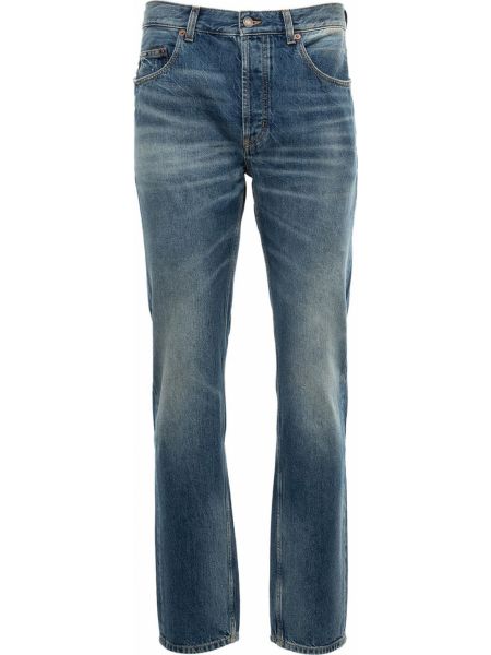 Прямые джинсы свободного кроя Saint Laurent синие