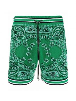 Pantaloni scurți cu imagine cu model paisley Amiri verde