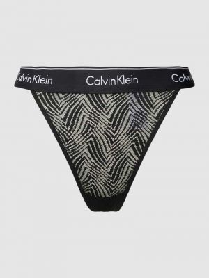 Czarne stringi koronkowe Calvin Klein Underwear