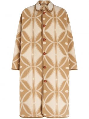 Manteau en laine à motif géométrique Etro beige