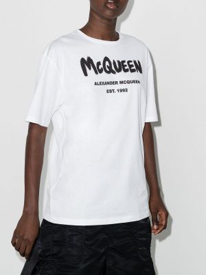 Camiseta con estampado Alexander Mcqueen blanco