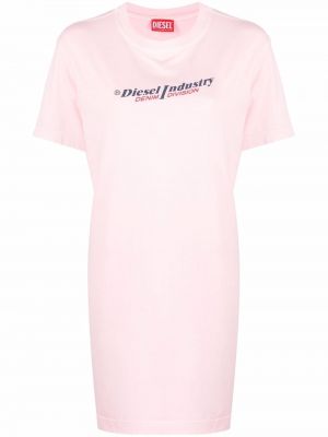 Рубашка платье с принтом Diesel, розовый