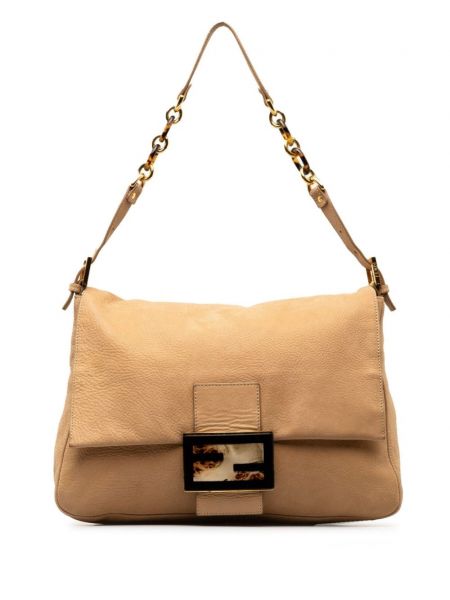 Чанта за ръка от набук Fendi Pre-owned кафяво