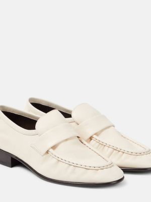 Loafers di pelle The Row bianco
