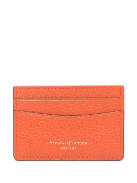 Δερμάτινος πορτοφόλι σε στενή γραμμή Aspinal Of London πορτοκαλί