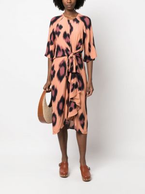 Leopardí midi šaty s potiskem Essentiel Antwerp