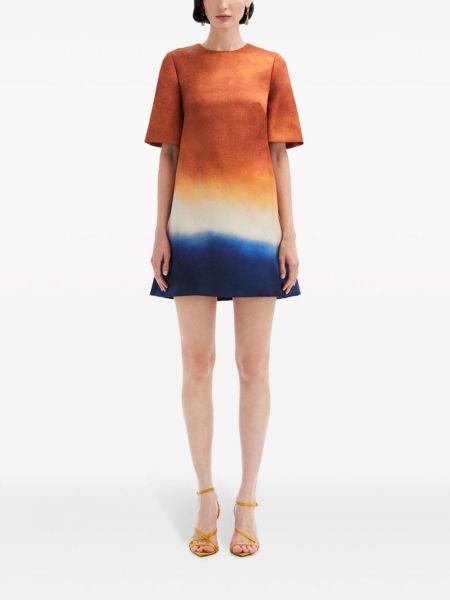 Šaty s potiskem s abstraktním vzorem Oscar De La Renta