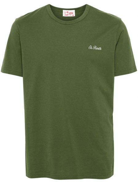 T-shirt brodé en coton Mc2 Saint Barth vert