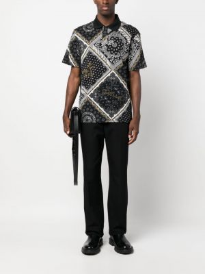 Kokvilnas polo krekls ar apdruku ar lāsīšu rakstu Just Cavalli melns