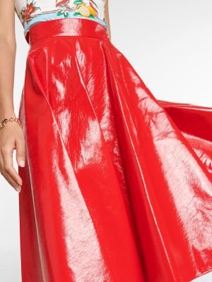 Kožená sukňa z ekologickej kože Dolce&gabbana červená
