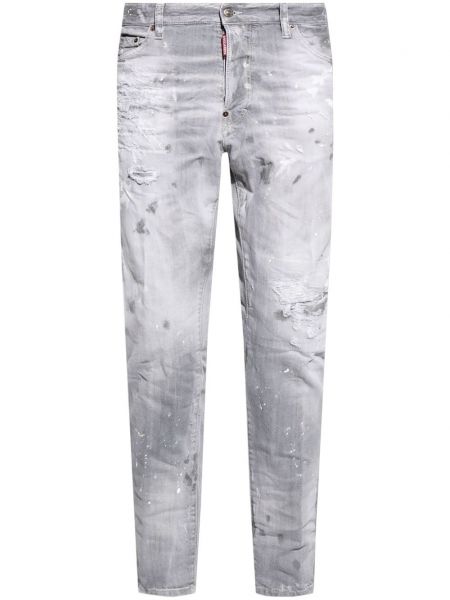 Distressed skinny jeans aus baumwoll Dsquared2 grau