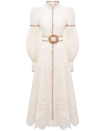 Шелковое платье Zimmermann, белое