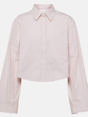 Памучна риза Victoria Beckham розово