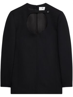 Vlněné šaty Courrèges černé