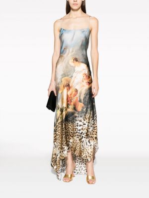 Hedvábné šaty s potiskem Roberto Cavalli
