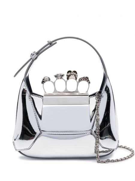 Mini laukku Alexander Mcqueen hopea