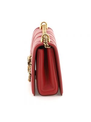 Bolsa de hombro de cuero acolchada Dolce & Gabbana rojo