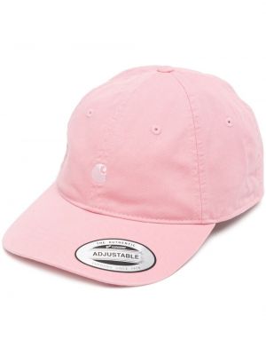 Памучна шапка с козирки бродирана Carhartt Wip розово