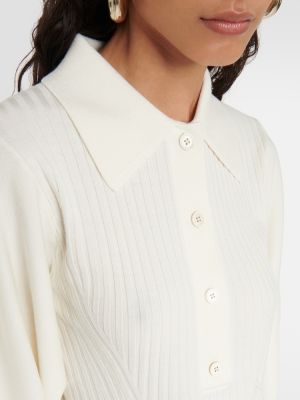 Jersey de lana de punto de tela jersey Chloé blanco