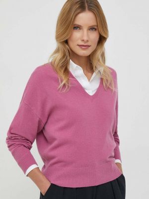 Sweter wełniany Sisley różowy