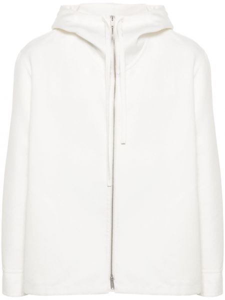 Bavlnená bunda s kapucňou Jil Sander biela