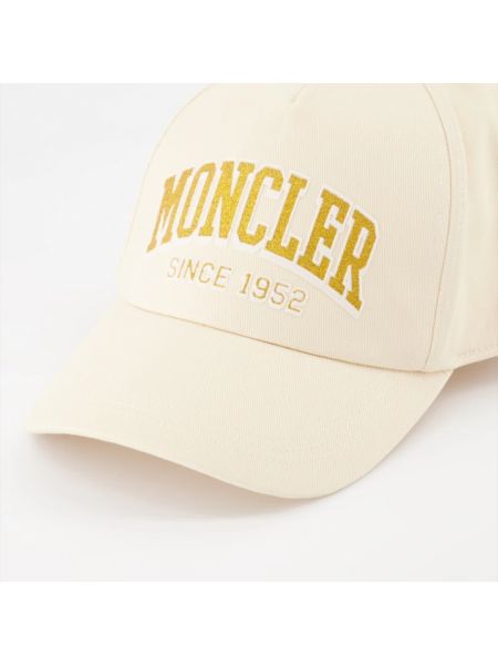 Gorra con bordado de algodón Moncler beige