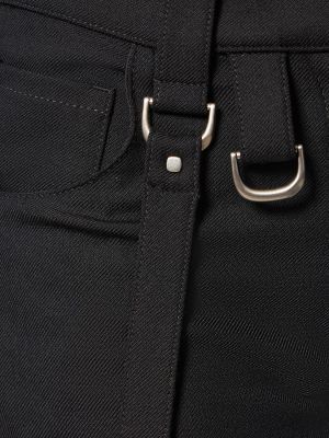 Vlnené cargo nohavice na zips Off-white čierna
