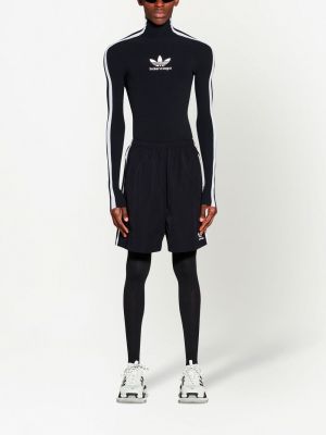 Shorts de sport à imprimé Balenciaga noir