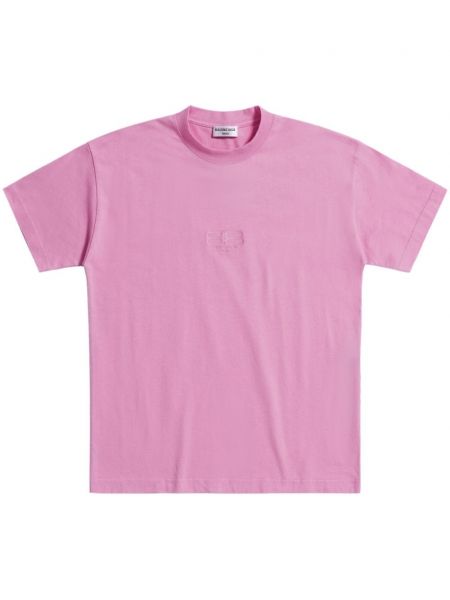 Bavlněné tričko Balenciaga růžové
