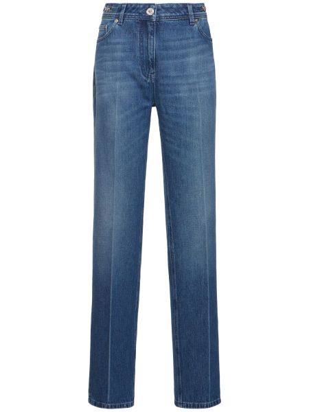 Højtaljet straight jeans Versace blå