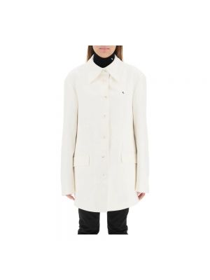 Płaszcz bawełniany oversize Raf Simons biały