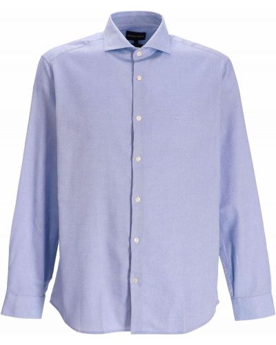 Marškiniai su sagomis Emporio Armani mėlyna