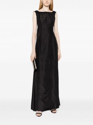 Hedvábné koktejlové šaty Huishan Zhang černé