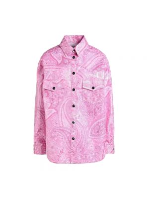 Nylonowa koszula z nadrukiem Etro różowa