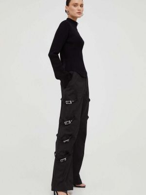 Kalhoty s vysokým pasem Gestuz černé