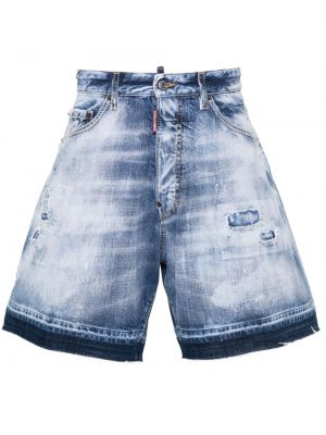 Kratke traper hlače s izlizanim efektom Dsquared2 plava