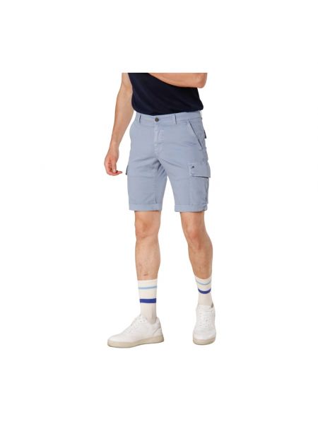 Slim fit satin cargo shorts Mason's blau