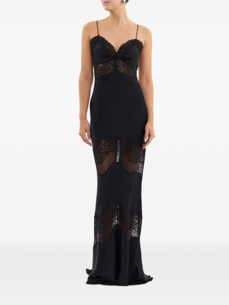 Krajkové hedvábné večerní šaty Rebecca Vallance černé